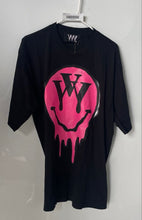 Load image into Gallery viewer, VVV The Brand Unisex Black Ecstasy Pink Smiley Face Oversized T-Shirt Size S
