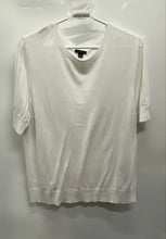 Load image into Gallery viewer, Ann Taylor Womens White Knitted Short Sleeve Crew Neck Pullover Sweater Size XL