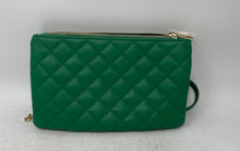Load image into Gallery viewer, Forever 21 Womens Green Leather Semi Chain Strap Quilted Crossbody Purse
