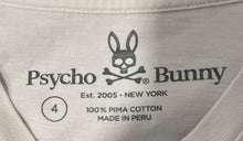 Load image into Gallery viewer, Psycho Bunny Mens White Pima Cotton Long Sleeve Crew Neck Graphic T-Shirt Size 4