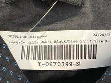 Load image into Gallery viewer, Beverly Hills Polo Club Mens Black Blue Printed Collared Button-Up Shirt Size XL