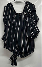 Load image into Gallery viewer, Vince Camuto Womens Black Striped Long Sleeve Off-The-Shoulder Blouse Top Sz 3X