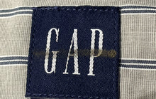 Load image into Gallery viewer, Gap Mens Gray Striped Print Cotton Long Sleeve Button-Up Shirt Size XL