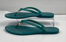 Load image into Gallery viewer, Authentic Tory Burch Womens Green Open Toe Flat Thong Sandals Size 9 Worn