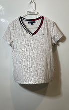Load image into Gallery viewer, Tommy Hilfiger Womens Black White Polka Dot Short Sleeve V-Neck T-Shirt Size M