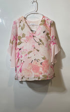 Load image into Gallery viewer, Calvin Klein Womens Multicolor Floral V-Neck 3/4 Sleeve Blouse Top Size XS