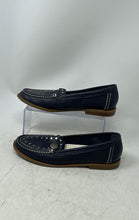 Load image into Gallery viewer, Anne Klein Womens Narde Dark Blue Studded Leather Slip-On Loafer Flats Size 9M