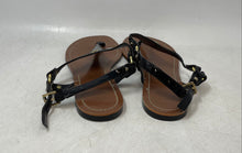 Load image into Gallery viewer, Lauren Ralph Lauren Womens Black Leather Buckle Open Toe Thong Sandals Size 9B