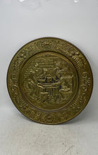 Load image into Gallery viewer, Decorative Brass Features a Tavern Scene In Relief Round Shape Plate