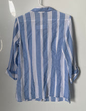 Load image into Gallery viewer, Anne Klein Womens Light Blue White Striped Cotton Button-Up Shirt No Size