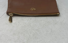 Load image into Gallery viewer, Michael Kors Womens Brown Pebbled Leather Inner Pockets Zip Top Lined Clutch Bag