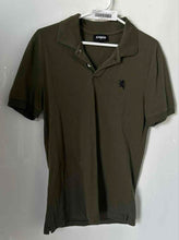 Load image into Gallery viewer, Express Mens Olive Green Cotton Short Sleeve Collared Golf Polo Shirt Size S
