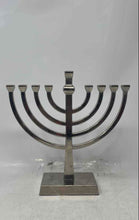Load image into Gallery viewer, Vintage Hanukkah Menorah Religious Silver-Tone Candle Holder Judaism