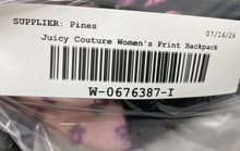 Load image into Gallery viewer, Juicy Couture Womens Black Pink Floral Print Faux Leather Inner Pocket Backpack