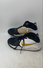 Load image into Gallery viewer, Nike Boys Team Hustle D 9 AQ4224-004 Black White Golden Tone Sneakers Shoes 6.5Y