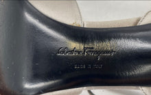 Load image into Gallery viewer, Authentic Salvatore Ferragamo Womens Gray High Ankle Strap Heels Sz 5.5 Stained