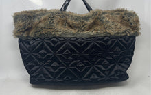 Load image into Gallery viewer, Nine West Womens Black Leather Quilted Double Handle Tote Purse