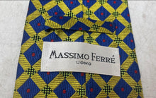 Load image into Gallery viewer, Massimo Ferre Uomo Mens Multicolor Geometric Silk Keeper Loop Designer Tie