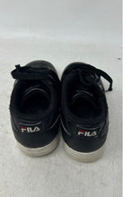 Load image into Gallery viewer, Fila Kids Black Leather Round Toe Low Top Lace-Up Sneaker Shoes Size 9