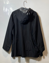 Load image into Gallery viewer, Dennis By Dennis Basso Womens Black Long Sleeve Hooded Full Snap Rain Coat Sz 3X