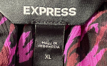 Load image into Gallery viewer, Express Womens Pink Multicolor Abstract Print Long Sleeve Button-Up Shirt Sz XL