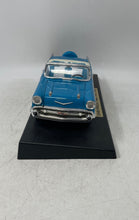 Load image into Gallery viewer, Collectible Blue White Chevrolet Bel Air 1957 Open Door 1:18 Scale Diecast Car