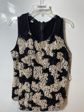Load image into Gallery viewer, Alfani Womens Black Beige Sequin Sleeveless Round Neck Back-Zip Tank Top Size XL