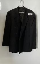 Load image into Gallery viewer, Alfani Mens Black Wool Long Sleeve Peak Lapel Double-Breasted Blazer Size 43
