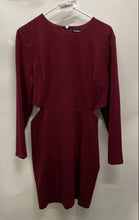 Load image into Gallery viewer, Express Womens Burgundy Side Cut-Out Long Sleeve Back Zip Sheath Dress Size L