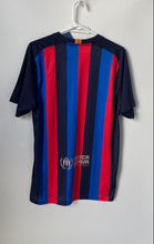 Load image into Gallery viewer, FC Barcelona Mens Navy Blue Red Barca Soccer Jersey Size Large With Tag