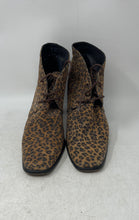 Load image into Gallery viewer, Pepe Jimenez Womens Brown Leopard Lace-Up Block Heel Ankle Booties Size 9M