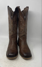 Load image into Gallery viewer, Rollda Womens NZX36 Brown Square Toe Pull-On Cowgirl Western Boots Size 9.5