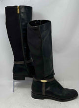 Load image into Gallery viewer, Michael Kors Womens Finley Black Brown Leather Tall Riding Boots Size 7.5M