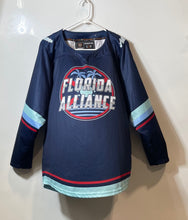 Load image into Gallery viewer, Troy Unisex Blue Florida Alliance Selz #3 Long Sleeve Hockey Jersey Size S