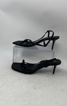 Load image into Gallery viewer, Zara Womens Black Leather Open Toe Stiletto Slingback Heels Size EUR 39