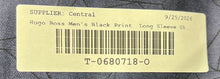 Load image into Gallery viewer, Hugo Boss Mens Black Geometric Long Sleeve Extra Slim Fit Button-Up Shirt Size L