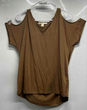 Load image into Gallery viewer, Michael Kors Womens Khaki Cold Shoulder Pullover Blouse Top Size Small