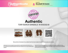 Load image into Gallery viewer, Authentic Tory Burch Womens Thora Brown Leather Flip Flop Sandals Size 6M Worn