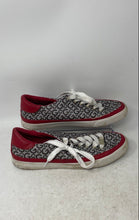 Load image into Gallery viewer, G By Guess Womens Meekie Gray Red Round Toe Lace-Up Sneakers Shoes Size 10M