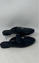 Load image into Gallery viewer, Michael Kors Womens Black Leather Round Toe Slip-On Flat Mule Sandals Size 9 M