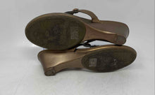 Load image into Gallery viewer, Montego Bay Club Womens Bronze Embellished Wedge Heel Thong Sandals Size 9