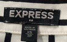 Load image into Gallery viewer, Express Womens White Black Striped Sleeveless Button Front Blouse Top Size XS