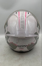 Load image into Gallery viewer, Shox Stinger Womens Pink And White Camouflage Full-Face Motorcycle Helmet Size M