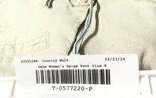 Load image into Gallery viewer, Bebe Womens Beige Flat Front Pockets Wide Leg Trouser Pants Size 8