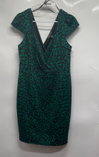 Load image into Gallery viewer, Forever 21 Womens Green Black Animal Print Cap Sleeve Sheath Dress Size 1X
