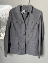 Load image into Gallery viewer, Calvin Klein Womens Light Gray Long Sleeve Button Front Military Jacket Size 8
