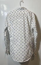 Load image into Gallery viewer, Express Mens White Floral Cotton Long Sleeve Extra Slim Fit Dress Shirt Size M