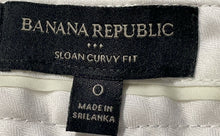 Load image into Gallery viewer, Banana Republic Womens Sloan Off White Grid Print Curvy Fit Ankle Pants Size 0