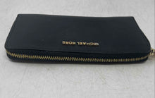 Load image into Gallery viewer, Michael Kors Womens Black Credit Card Slots Zip-Around Wallet
