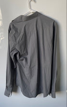 Load image into Gallery viewer, Express Mens Gray TX8 Fitted Stretch Long Sleeve Pockets Collared Dress Shirt L